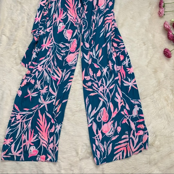 🎈1 day Lilly Pulitzer Emilea Jumpsuit Floral New - Picture 6 of 7